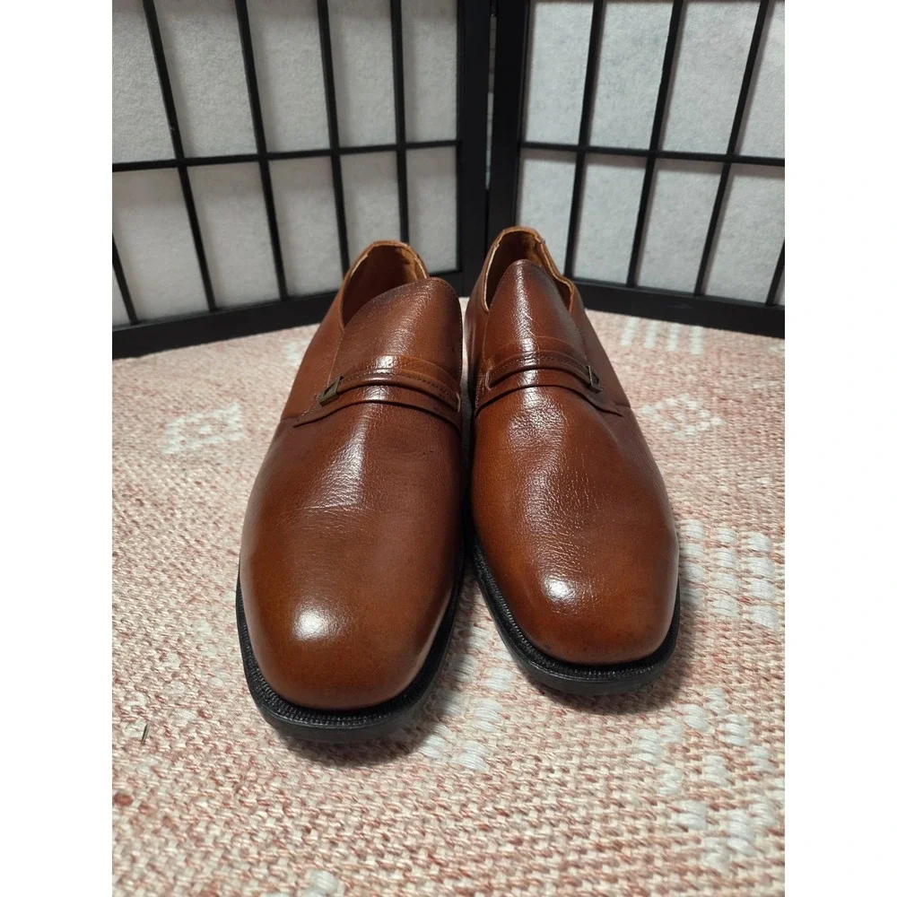 Size 14 D IRON AGE CO Steel Toe Work Loafers  Brown Cognac